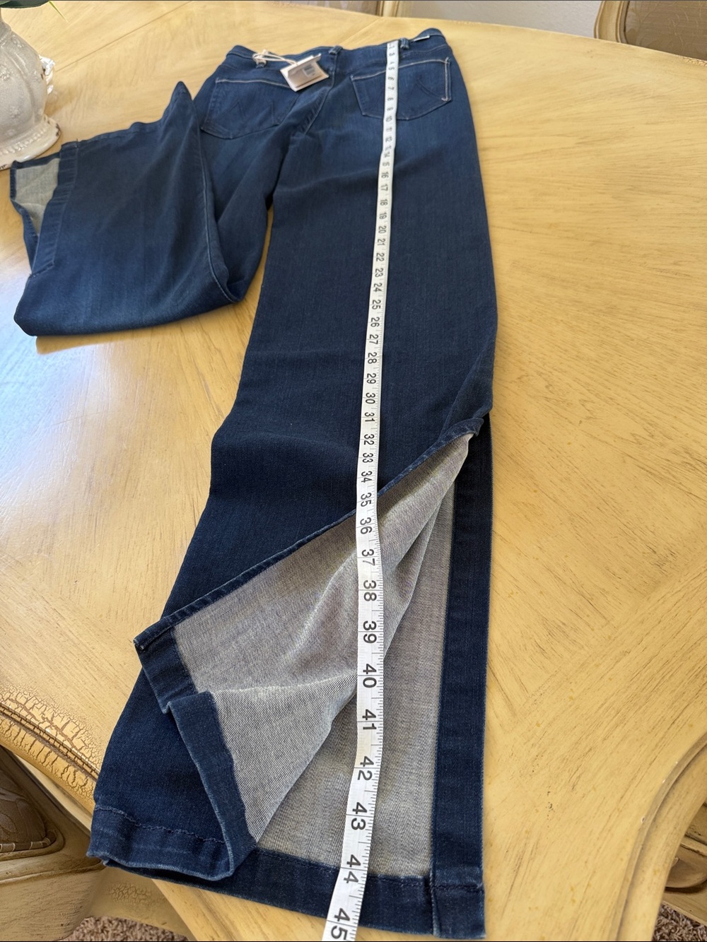 MOTHER Dark Indigo Wide Leg Jeans - Picture 9 of 10